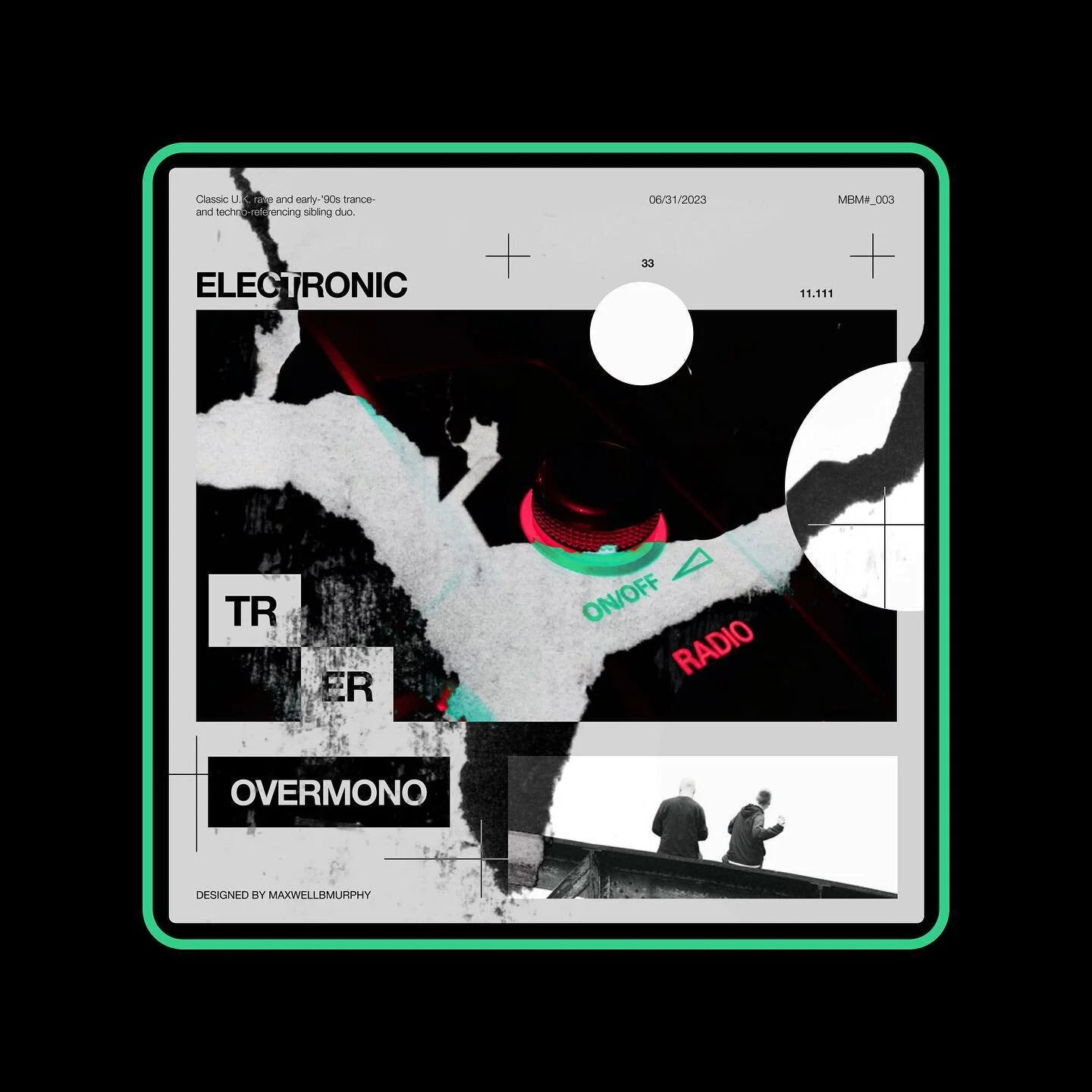 OVERMONO 🤟
electronic music duo 

#explorepage #typography #typeinspiration #typedesign #designforgood #artoftheday #posteroftheday #graphicdesign #risograph #designfeed #type #riso #posterforthepeople  #graphicdesigncentral #posterdesign #grvphicwo