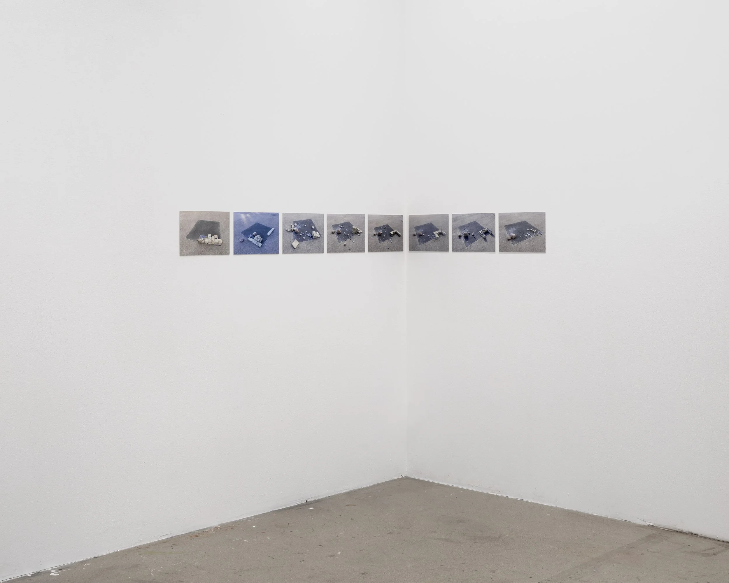 Over the course of a week in April 2025, I watched from the window of my studio the space in the parking lot collectively being shaped by babies, children, and adults. Working both individually and in groups, they built upon one another’s work using 