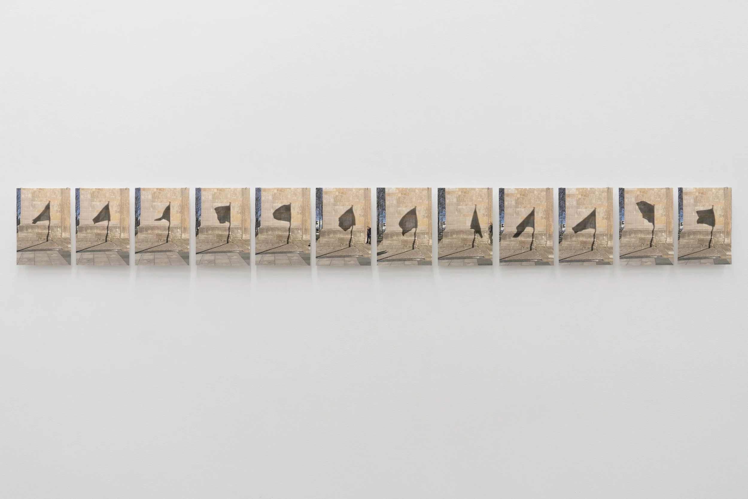 grey flags, 2026, inkjet prints on Fabriano paper, handmade nails, magnets