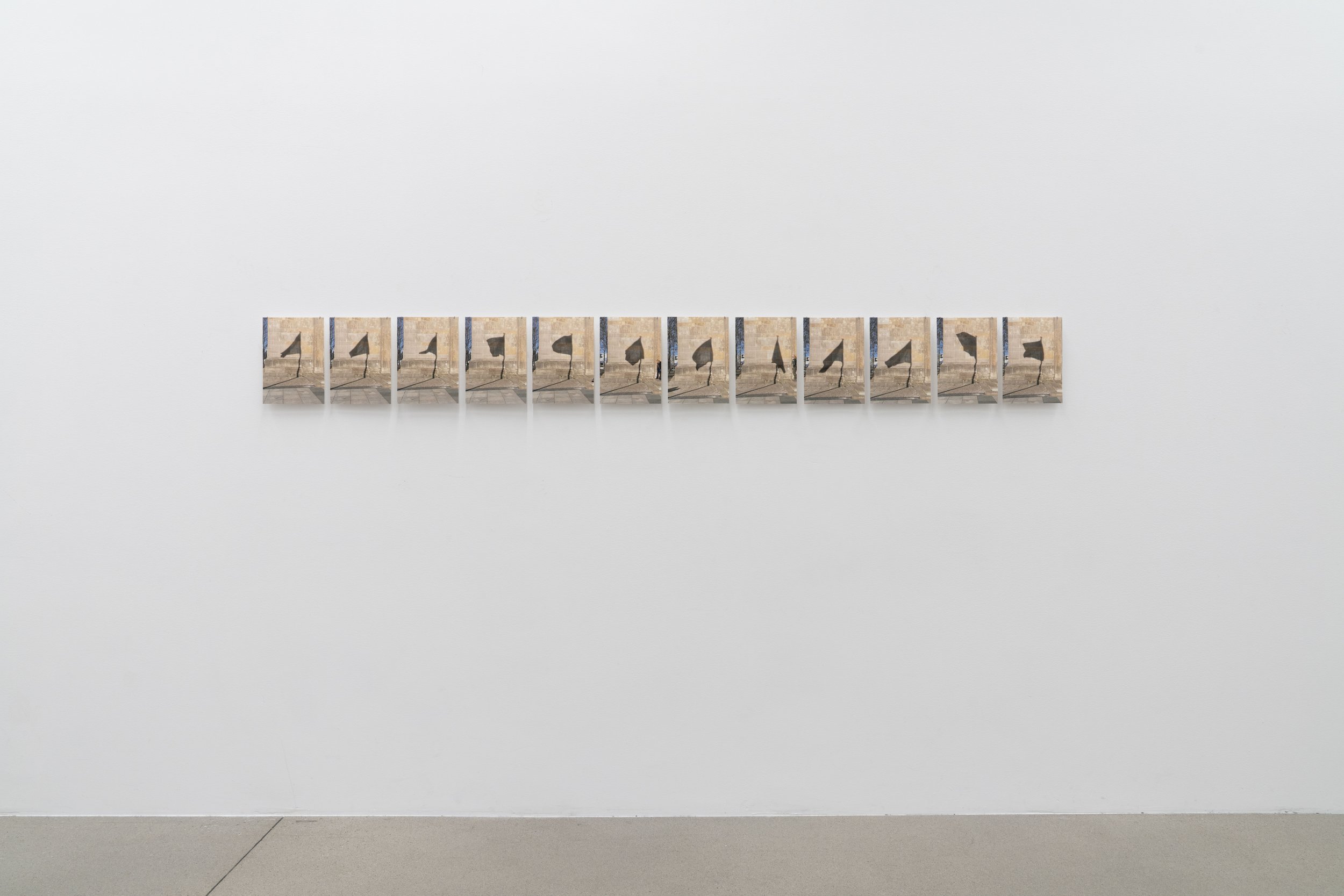 grey flags, 2026, inkjet prints on Fabriano paper, handmade nails, magnets