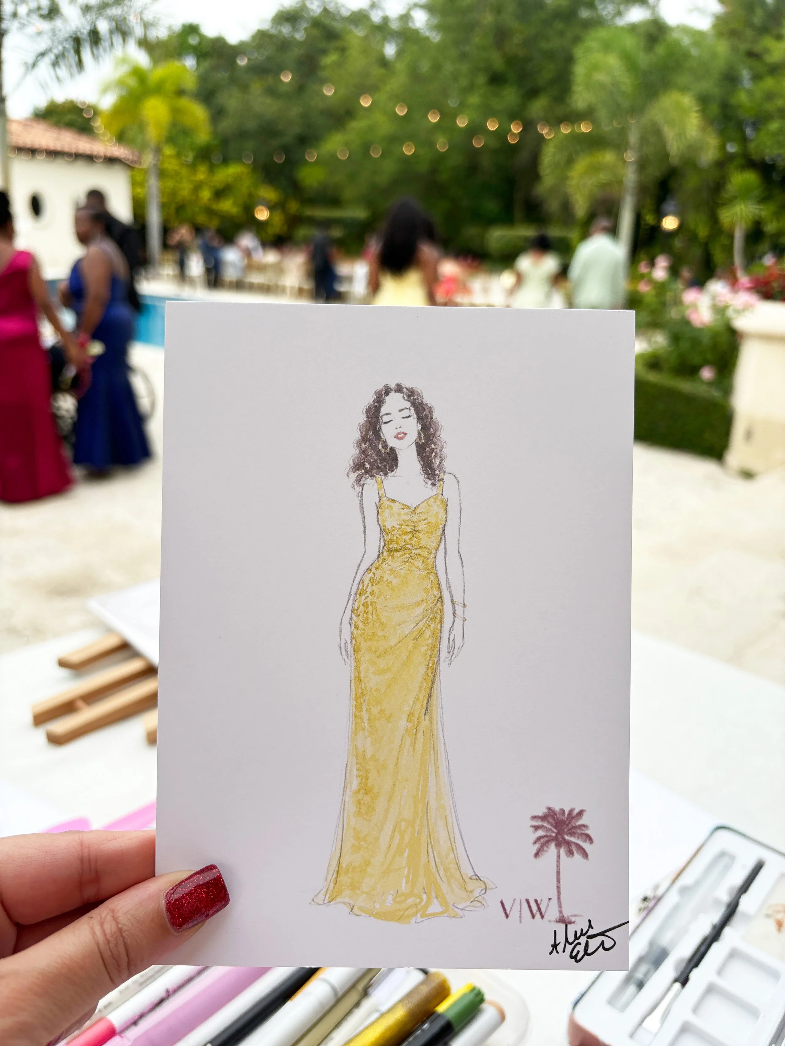 Live Wedding Guest Portraits Miami