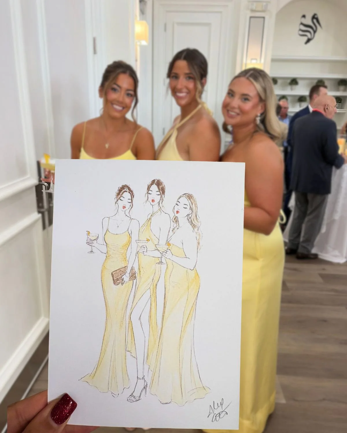 Live Wedding guest portraits Miami