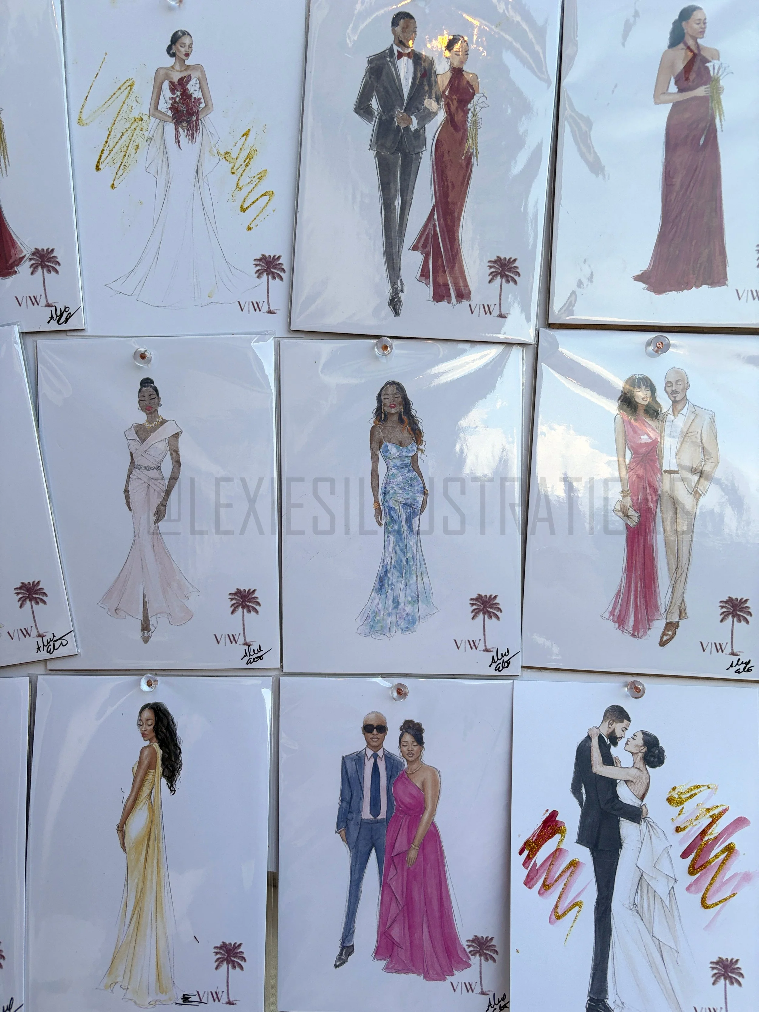 Live Wedding Guest Portraits Miami African American