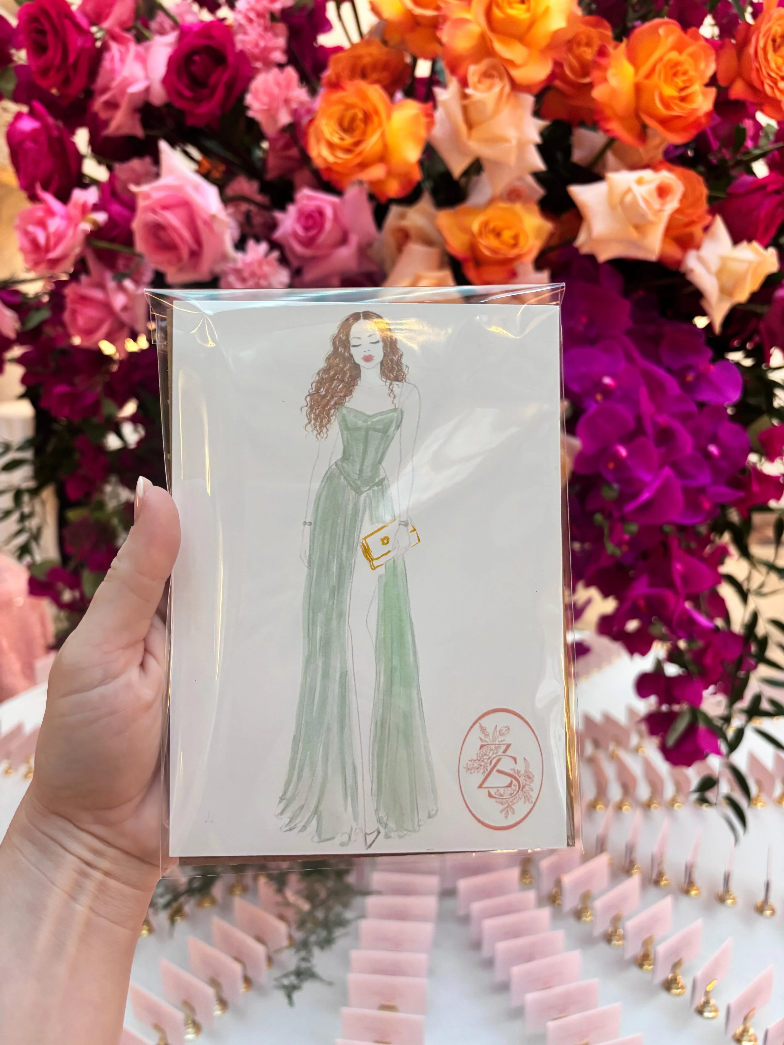 The Addison of Boca Raton Wedding Guest Portrait illustrations