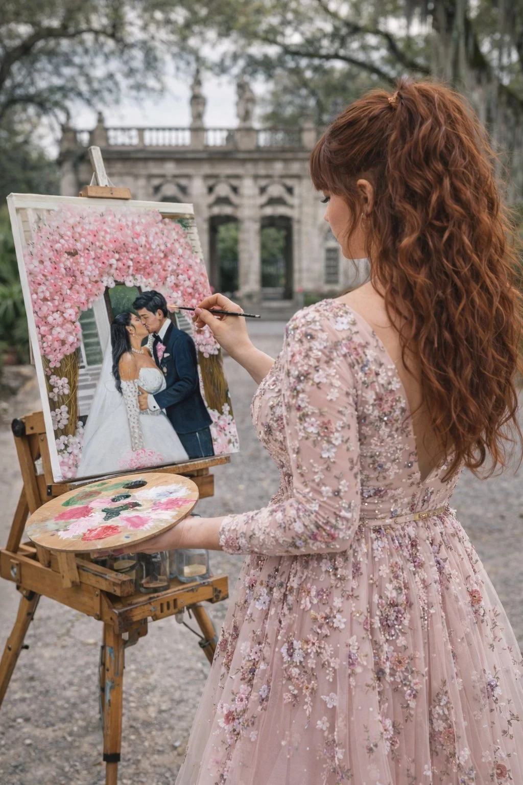 Live Wedding Painter Miami Vizcaya