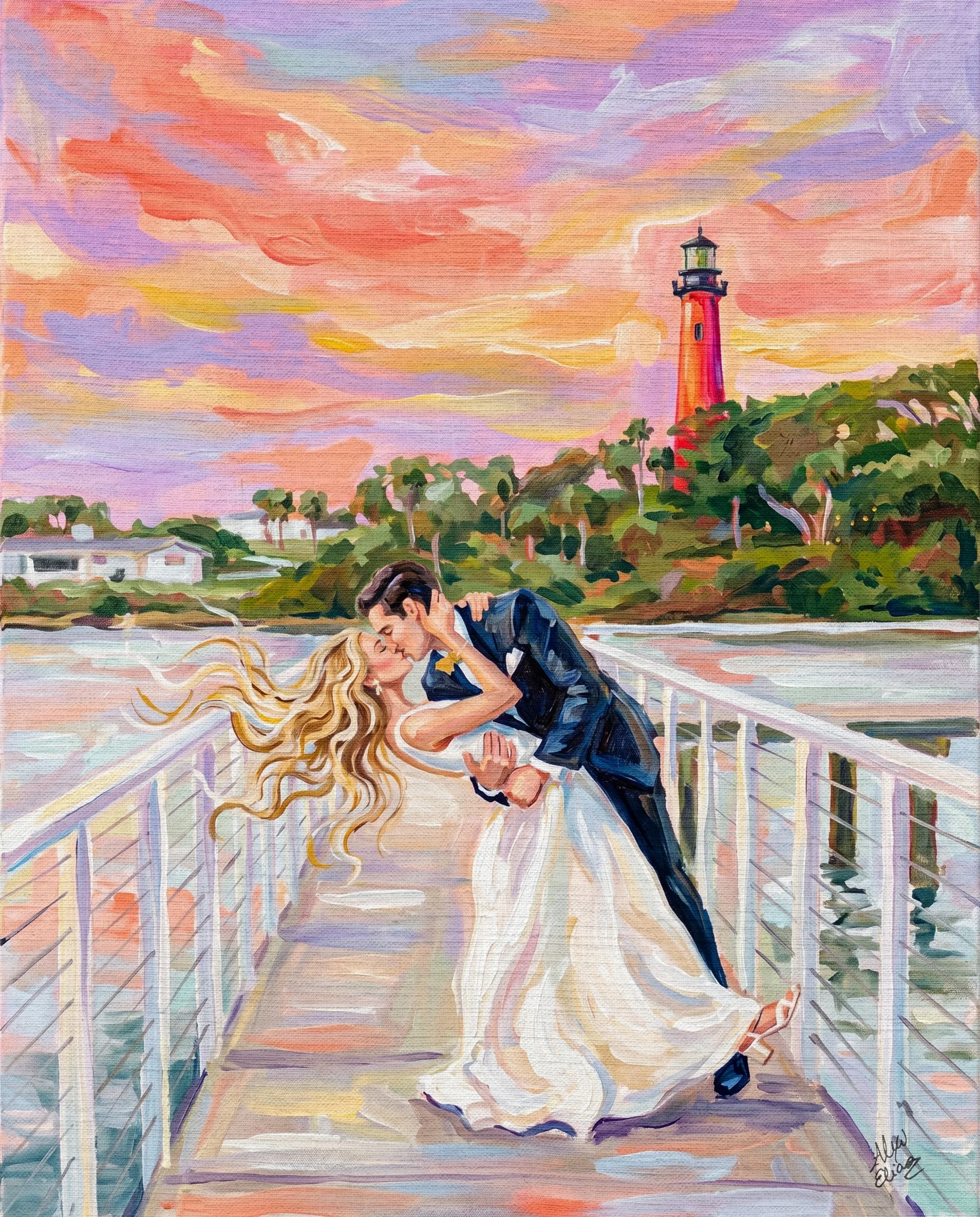 Live Wedding Painter Jupiter Pelican Club Florida