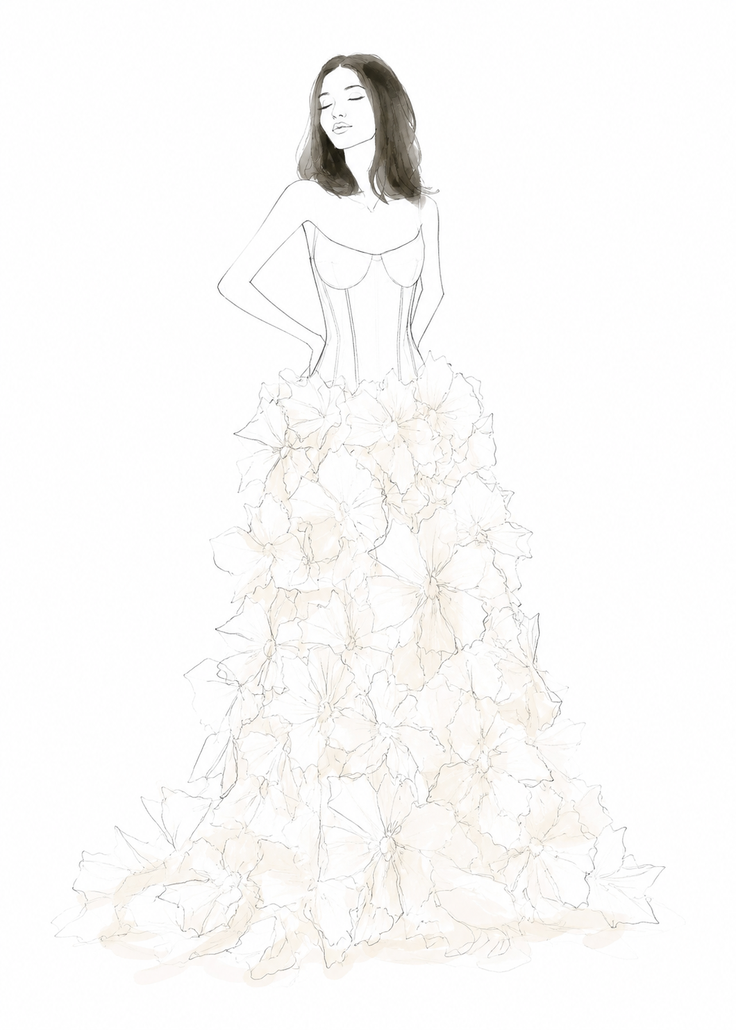 Fashion-inspired Bridal illustration