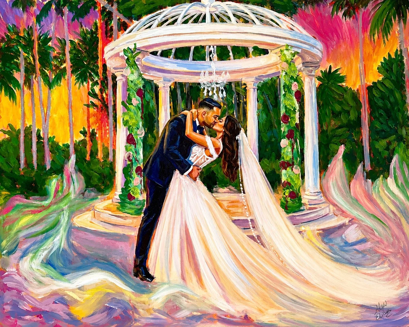 Live Wedding Painting Grand Paraiso Gardens