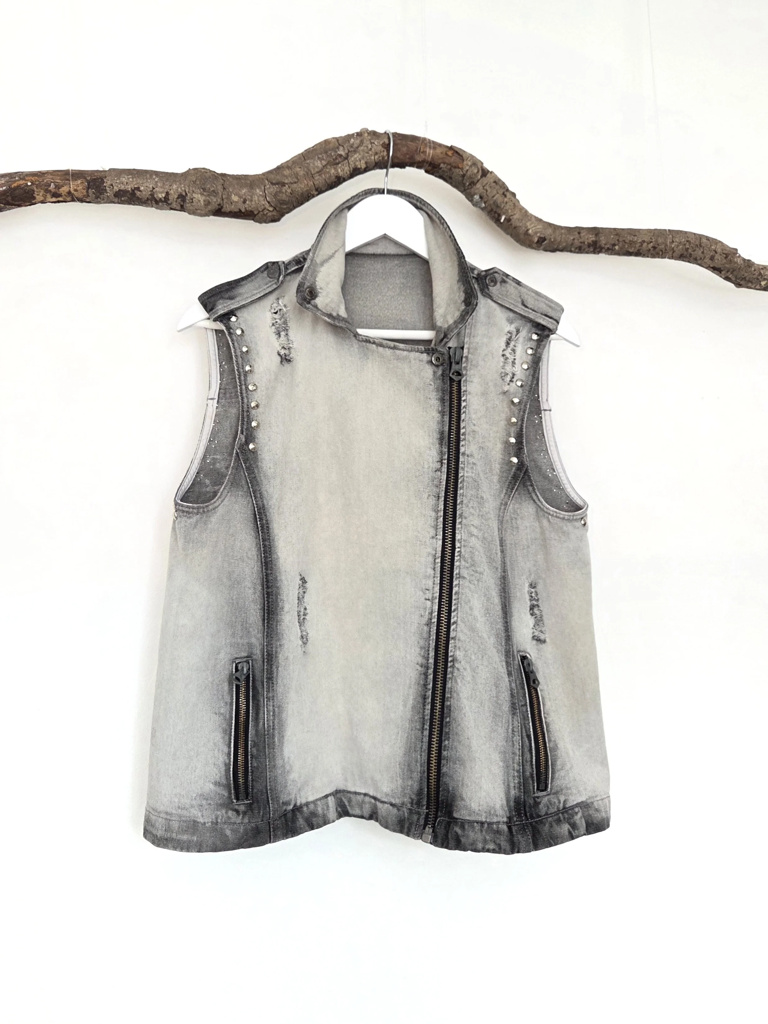 denim waistcoat