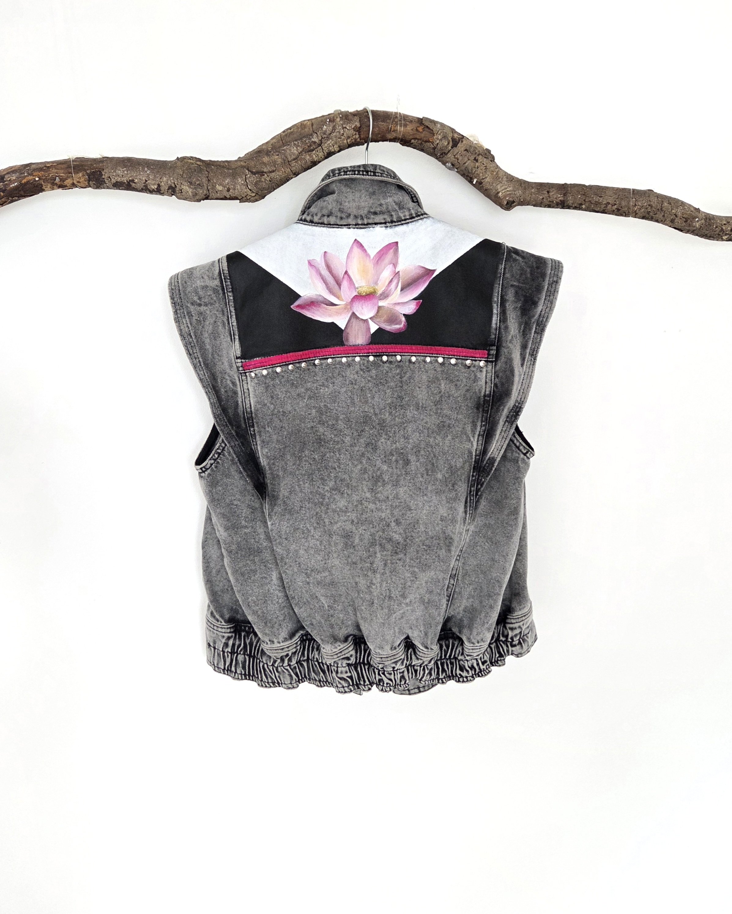 Painted denim waistcoat