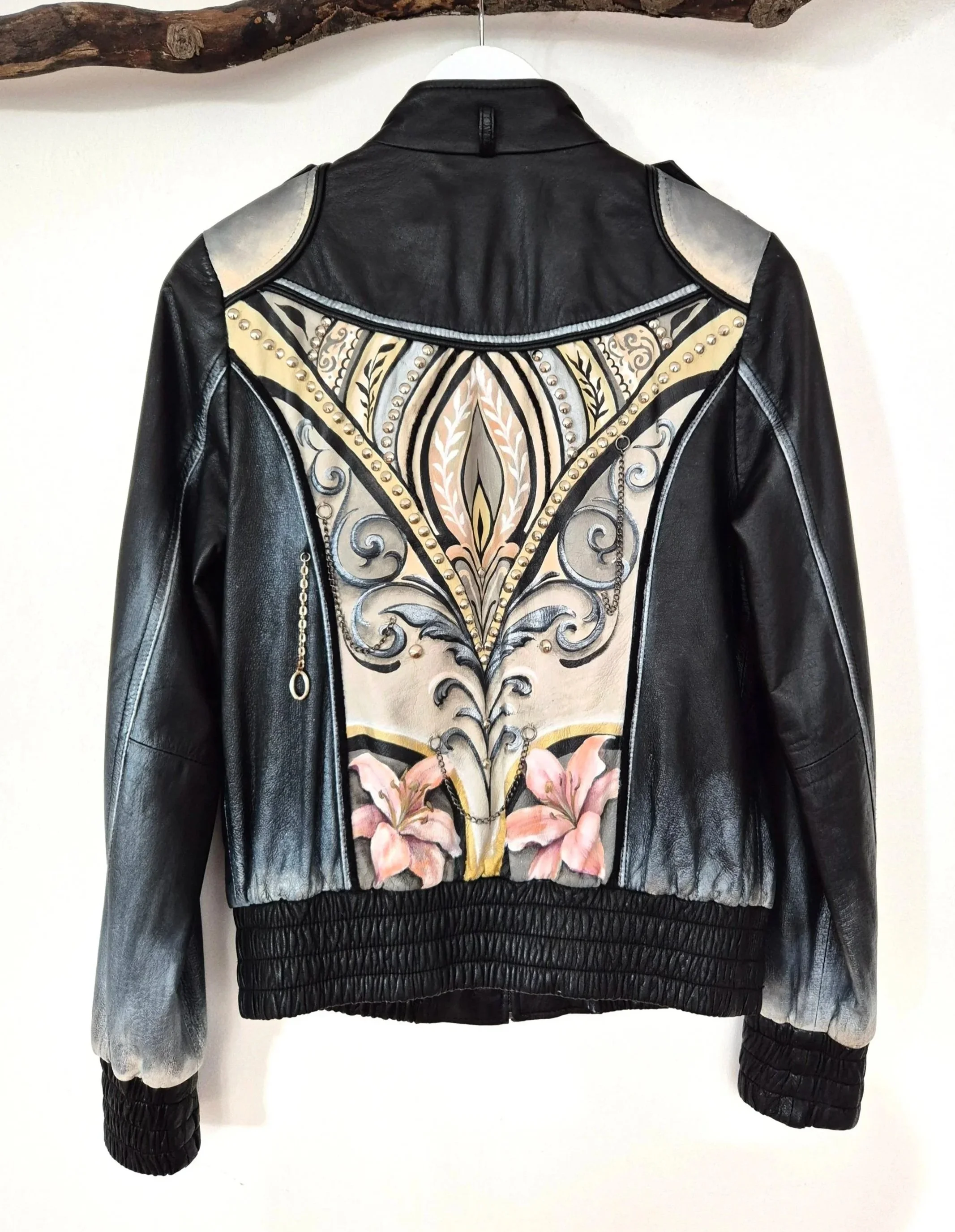 Painted leather jacket