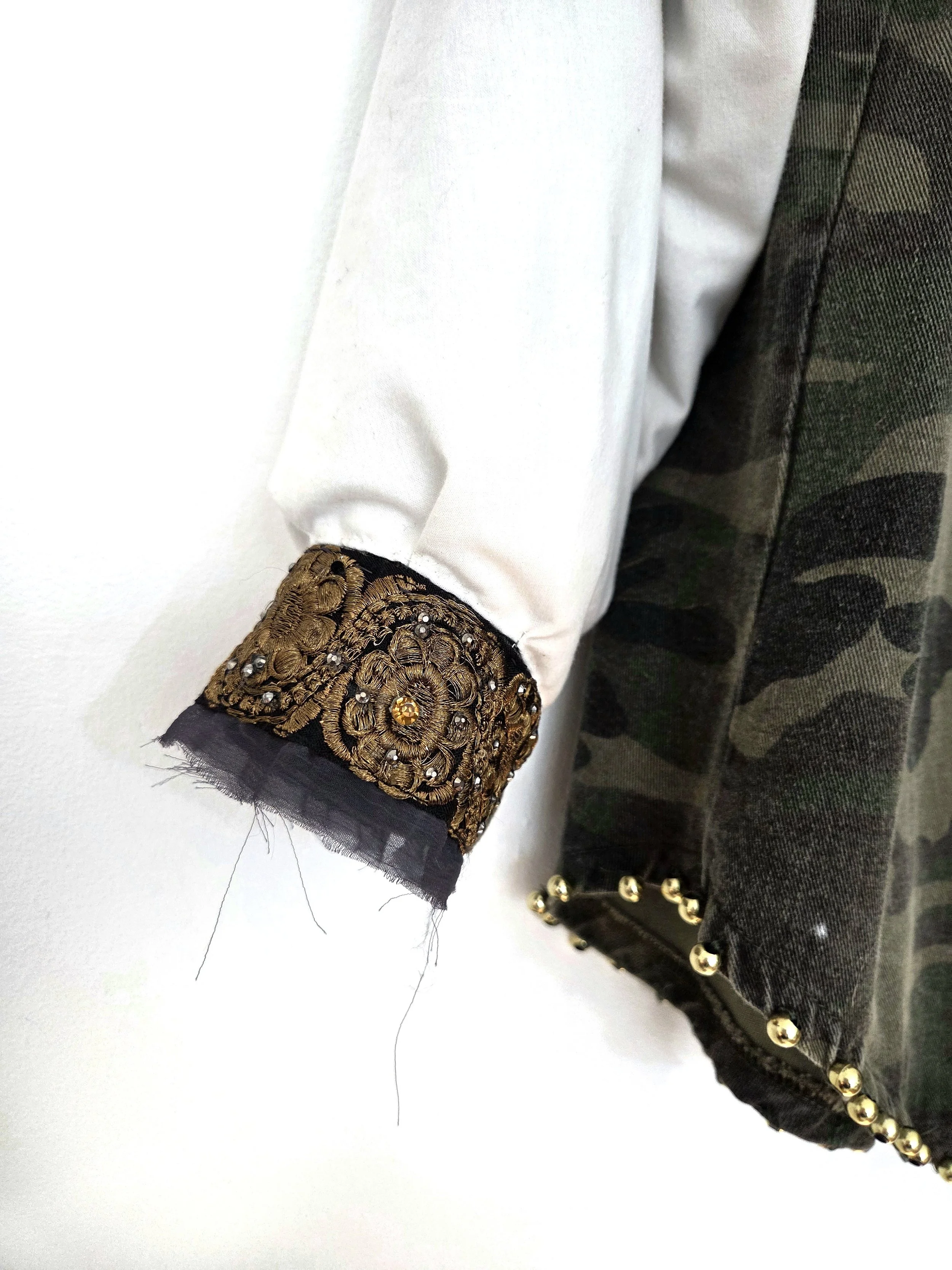 Camo painted reworked shirt
