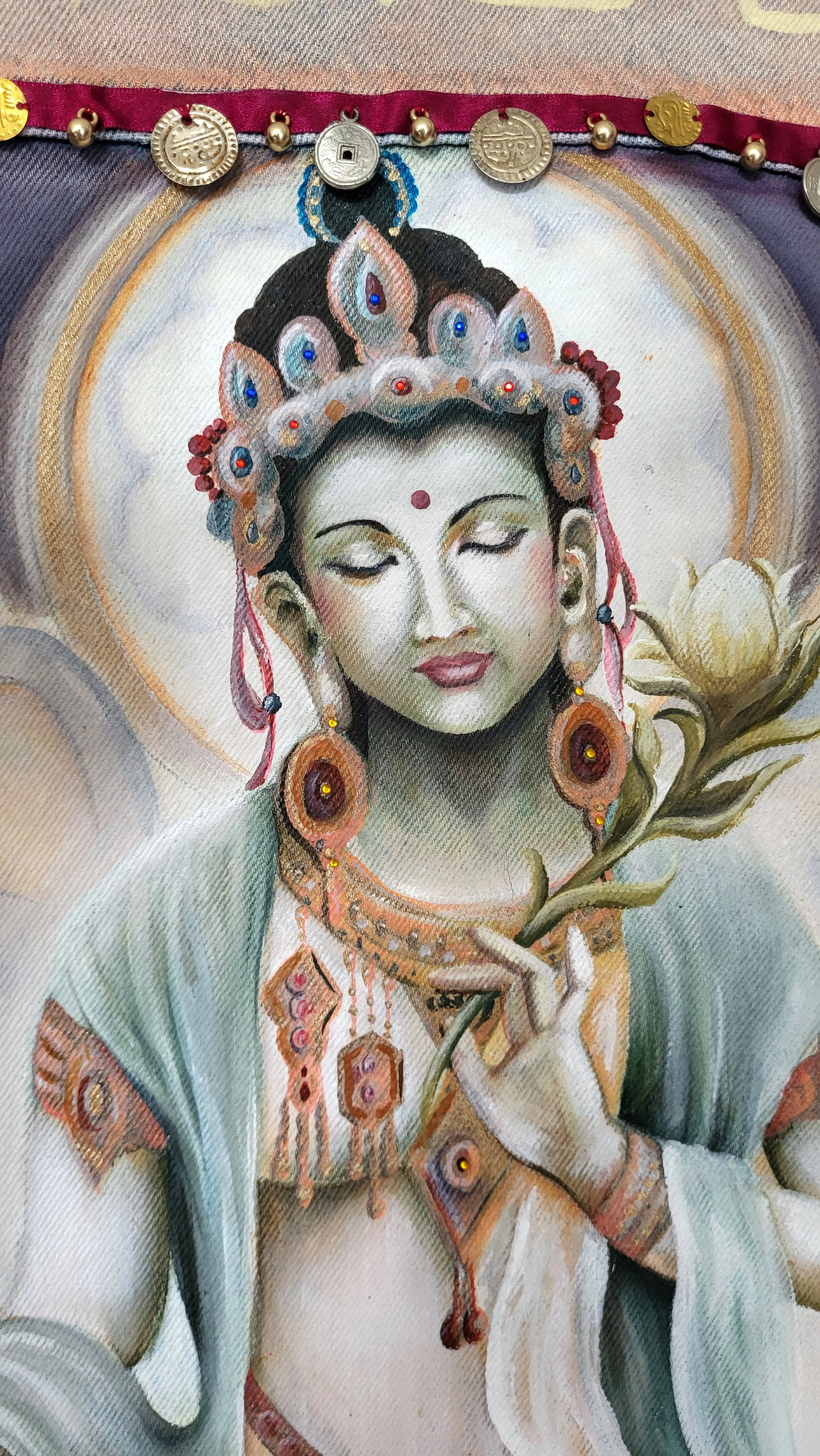 Hand painted reworked denim jacket UK