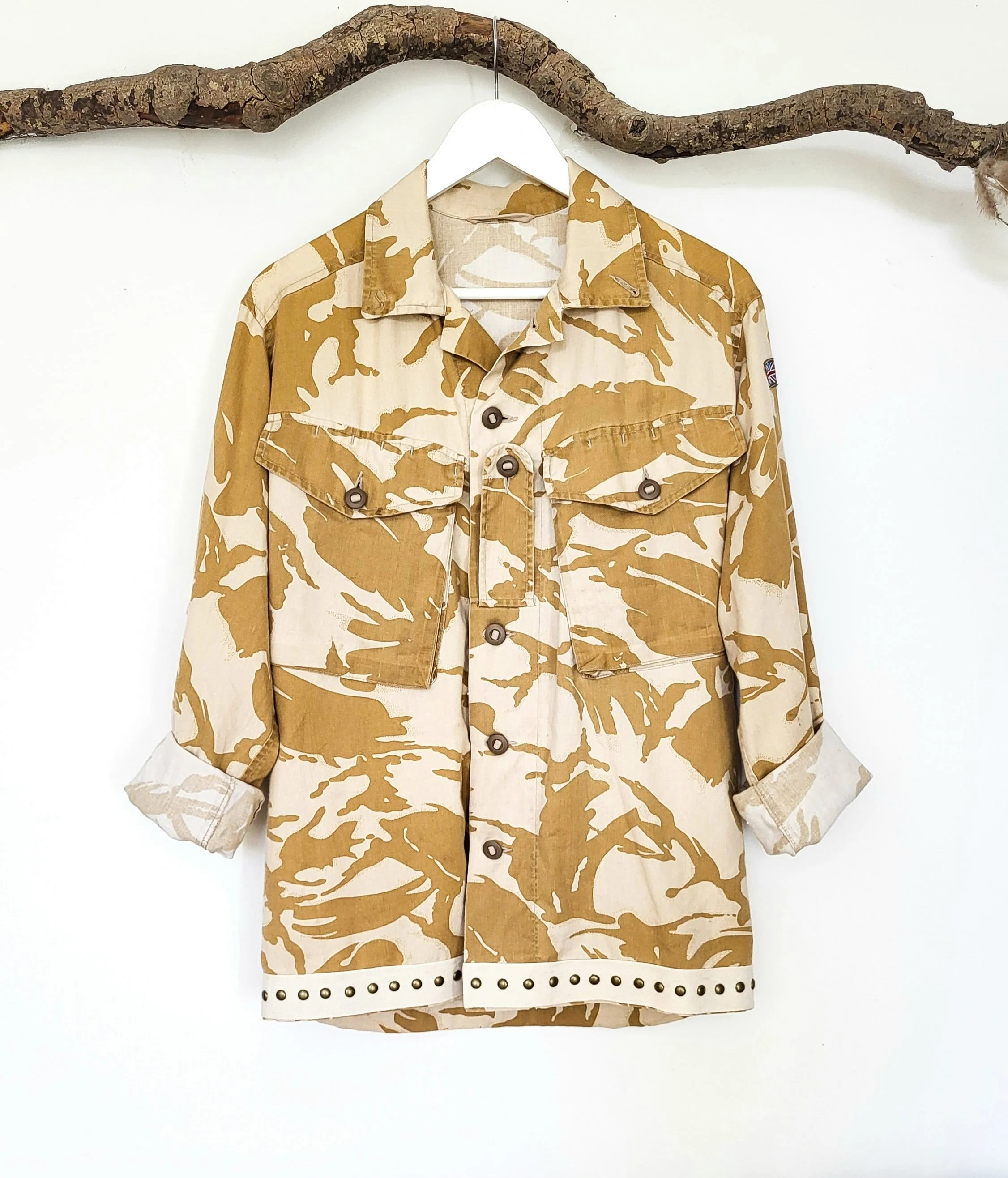 Painted camo shirt jacket