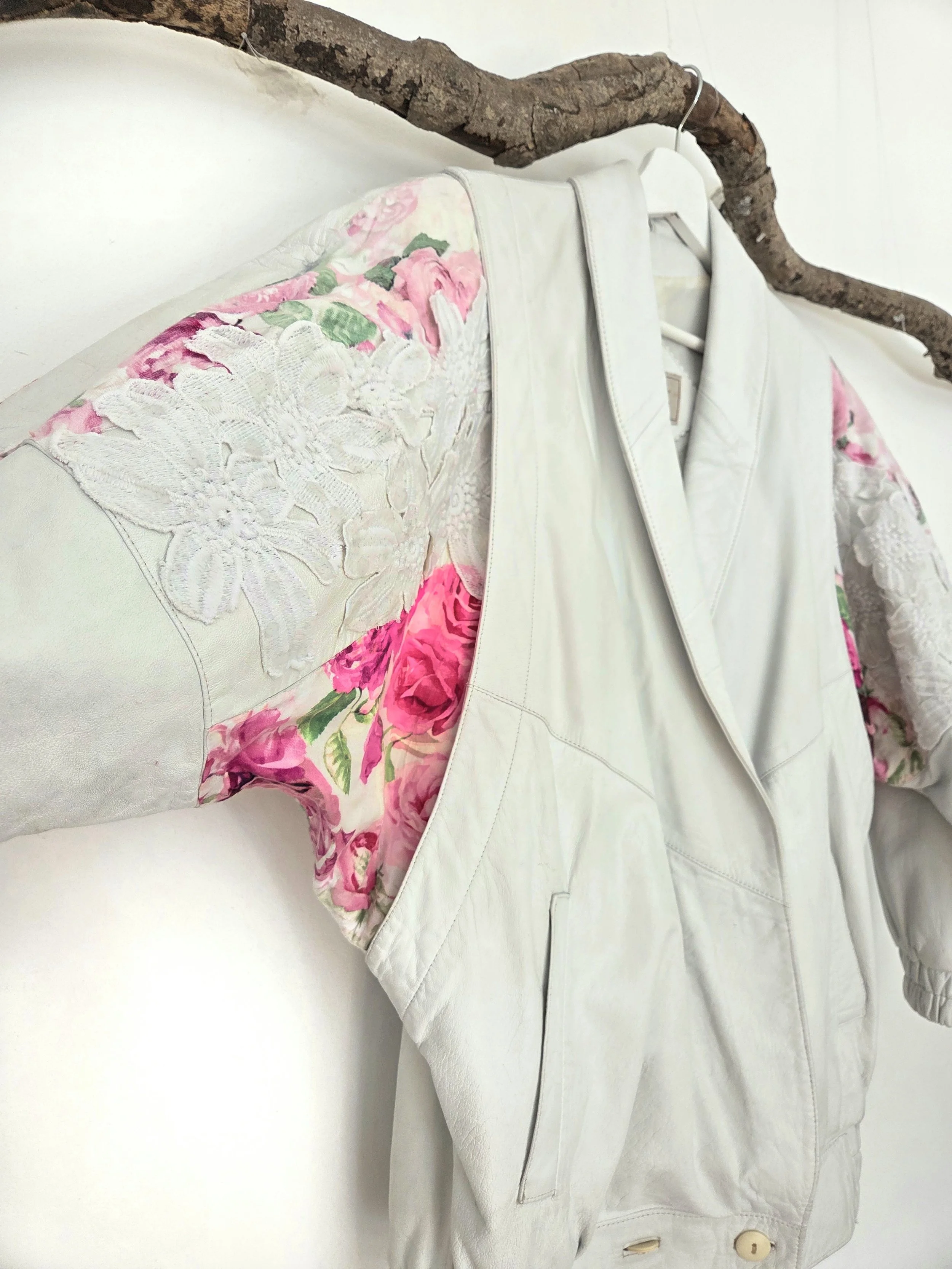 white leather vintage jacket