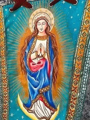 Painted upcycled denim jacket