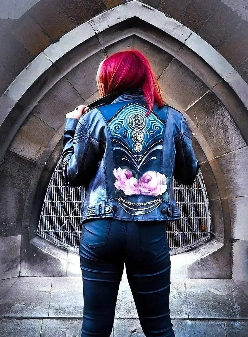 Grunge Painted Leather Jacket
