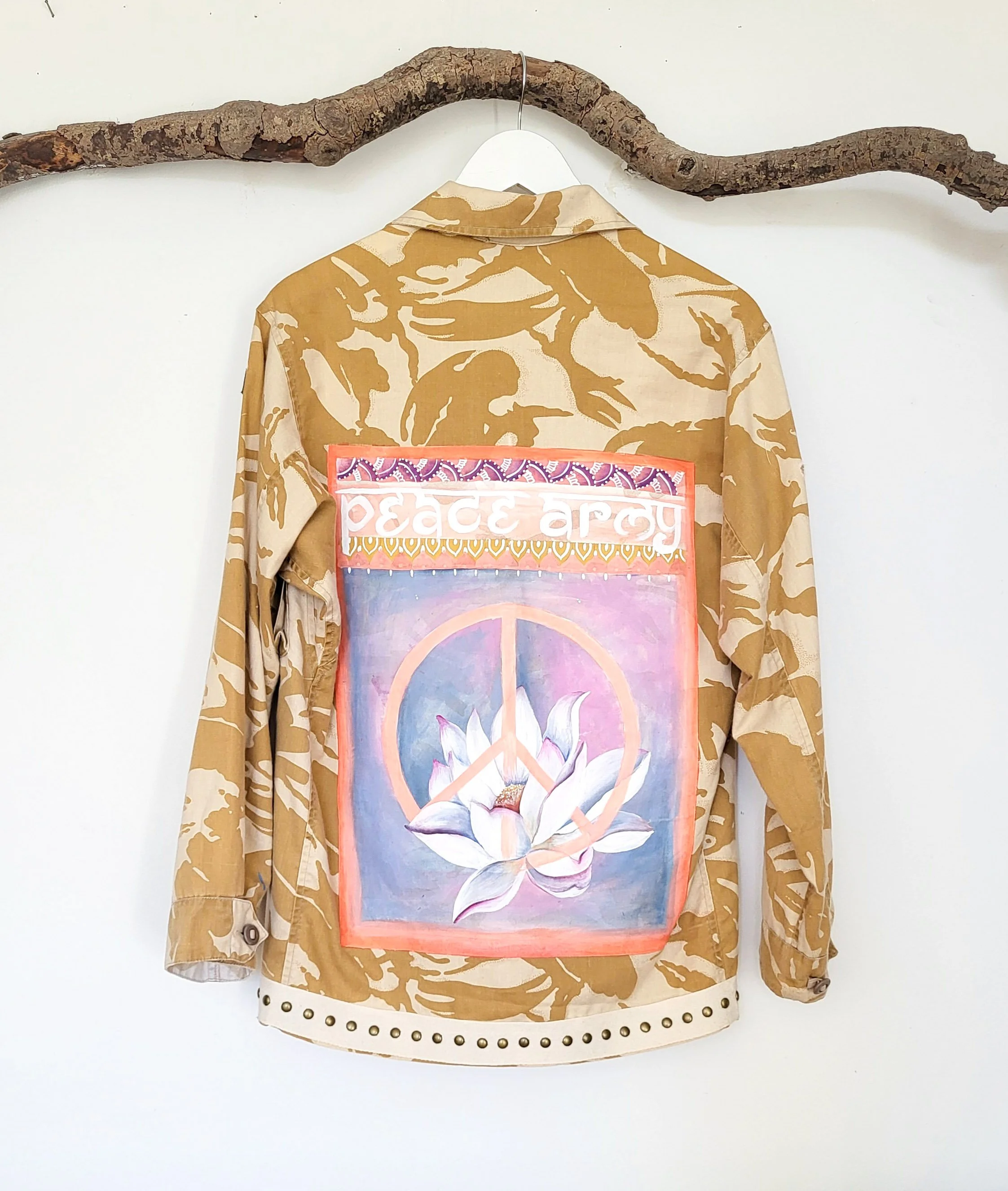 Painted camo shirt jacket