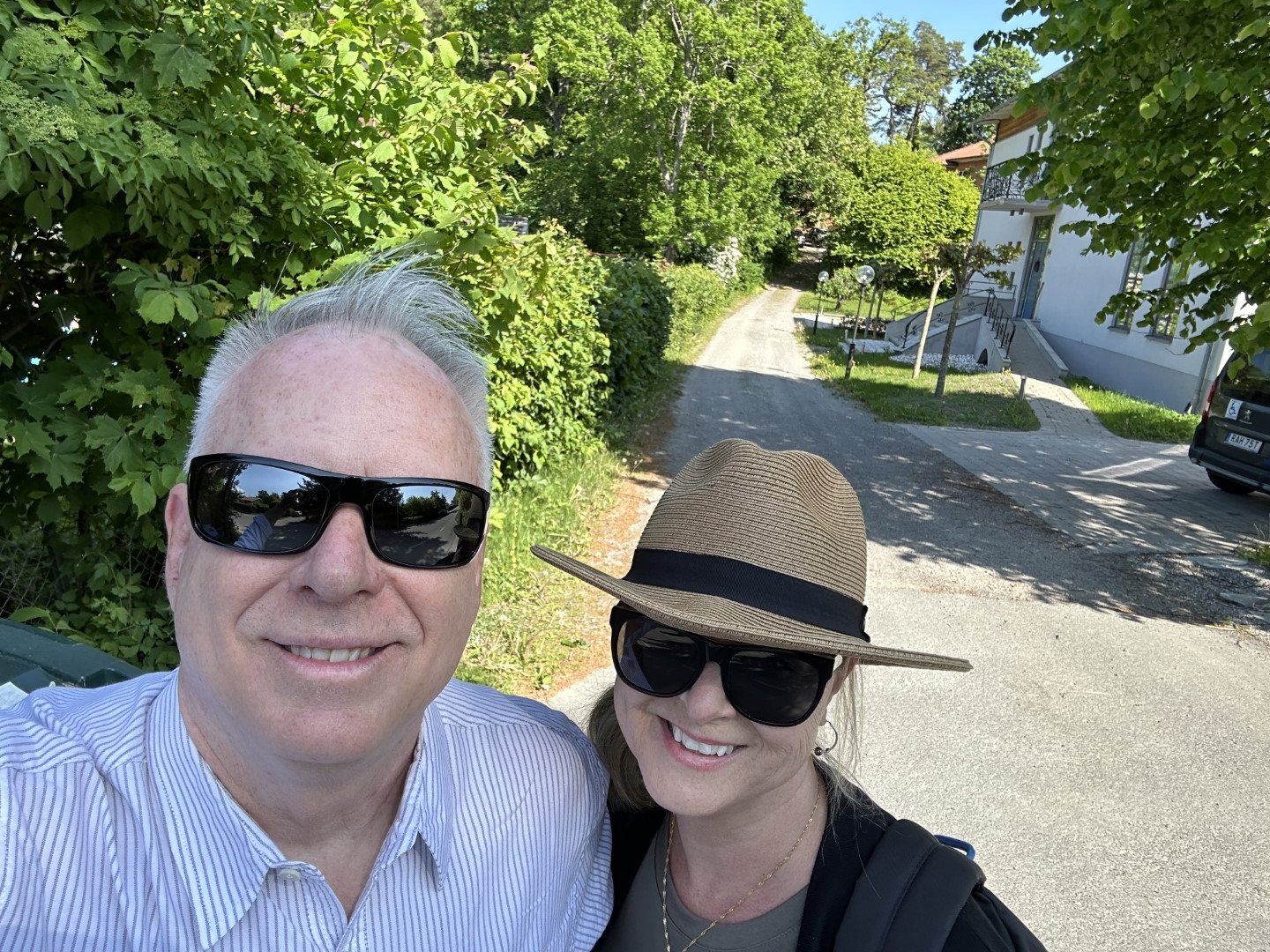 At the driveway of our home in Djursholm on Sveavagen