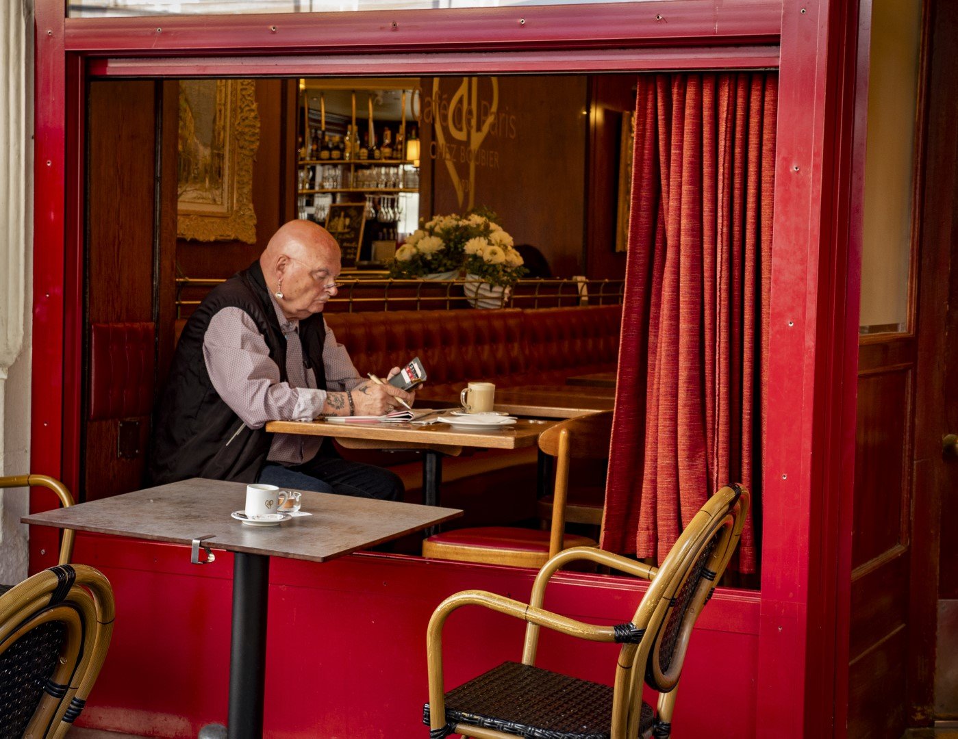 The next day, we found Café de Paris, where we enjoyed coffee and a roll. The man pictured seemed to be a regular customer, or perhaps he is the owner of this fine establishment.
