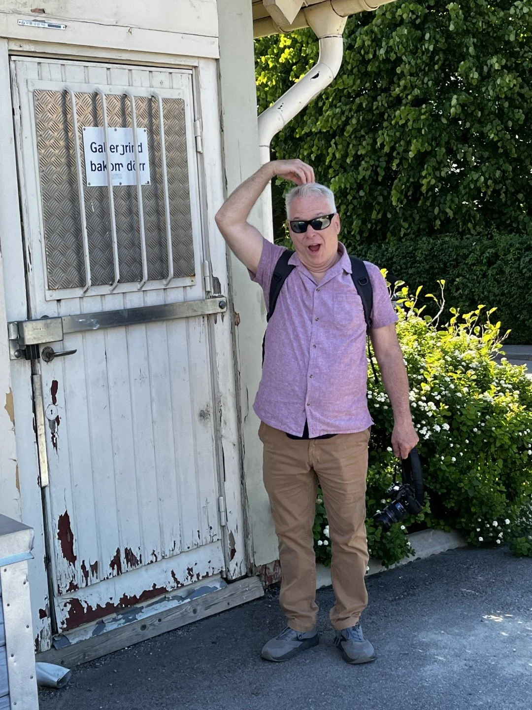 The old barber shop at Brevik Tram stop in Lidingo, where I first developed my infamous "look."