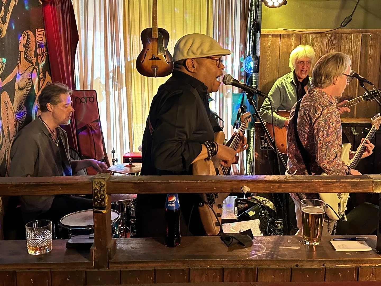 Derek January sings at the Blues Jam. He runs the show