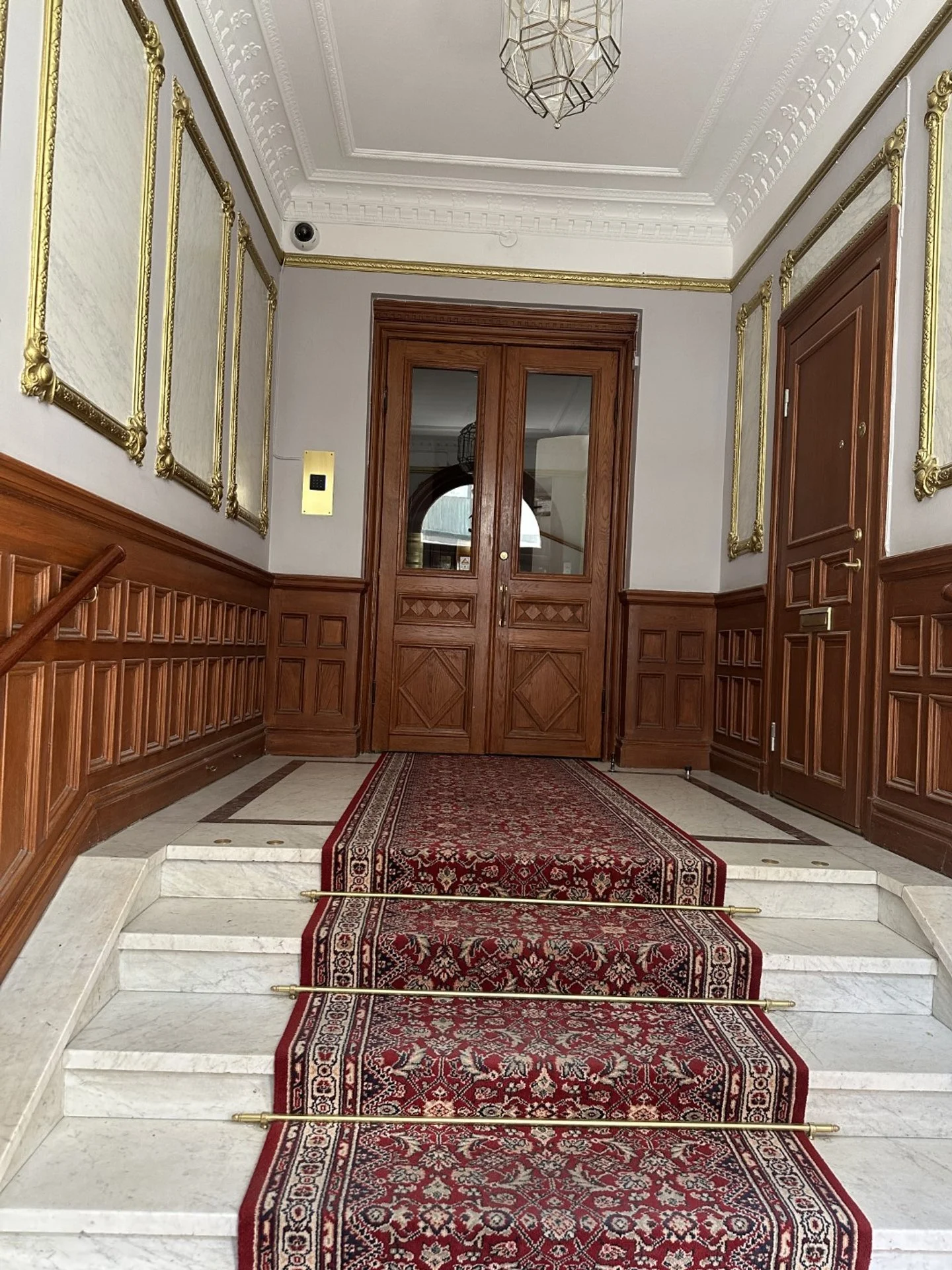 Entrance to our apartment on Kommendorsgatan in the Karlaplan area of Stockholm. It was the last place we lived before returning to the states