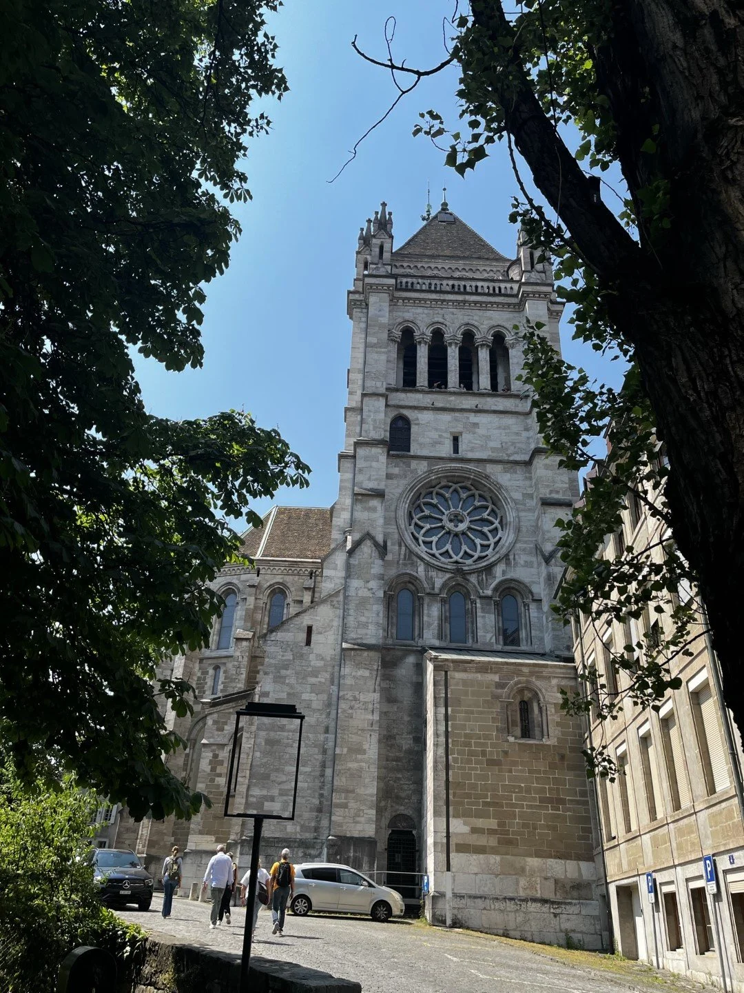 Cathedrale Saint-Pierre, a 12th century church located in Old Town Geneva. The Cathedrale was originally Roman Catholic and later converted to Protestant.