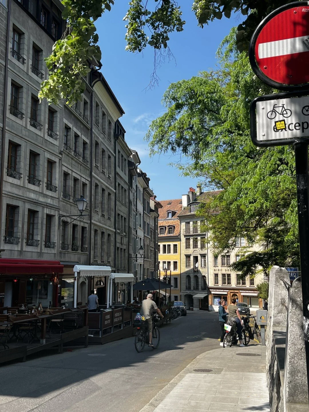 Buildings in Old Town, Geneva. Many date back to the 1400s.