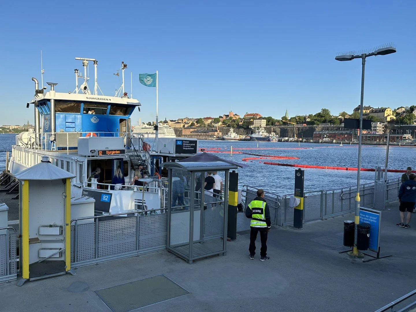 SL water transport docked at Slussen, returning from Saltsjobaden after a visit with Judy and Olle