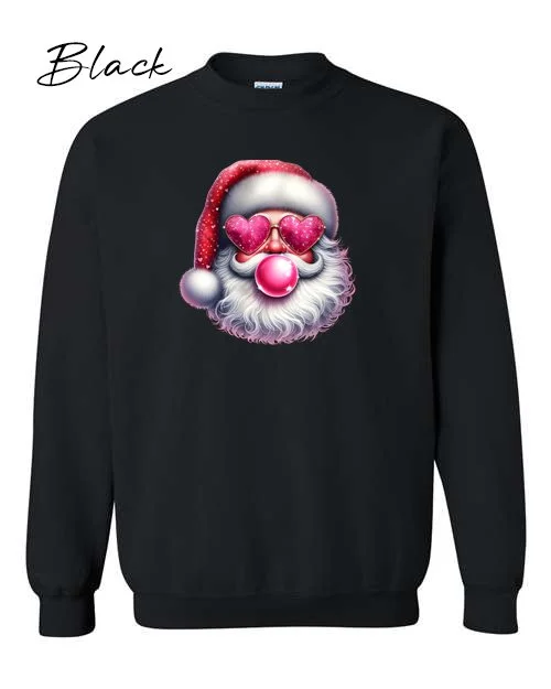 Santa Blowing Bubble on Black sweatshirt.jpg
