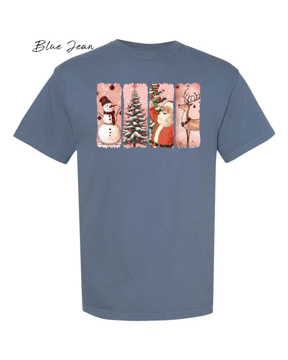 Pink Christmas Panel Tshirt