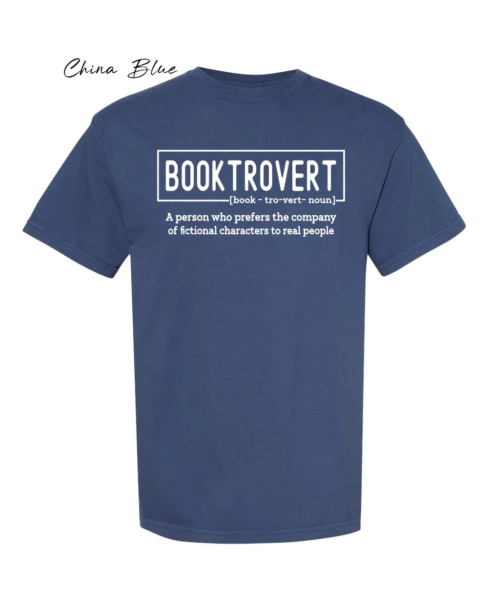 Booktrovert on China Blue tshirt.jpg