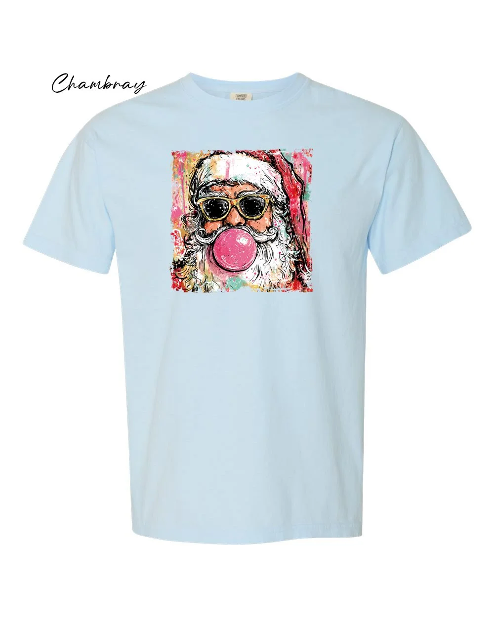 Preppy Santa on Chambray tshirt.jpg