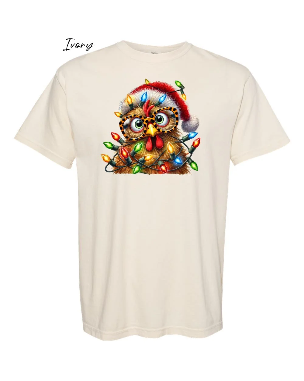 Chicken in lights on Ivory tshirt.jpg