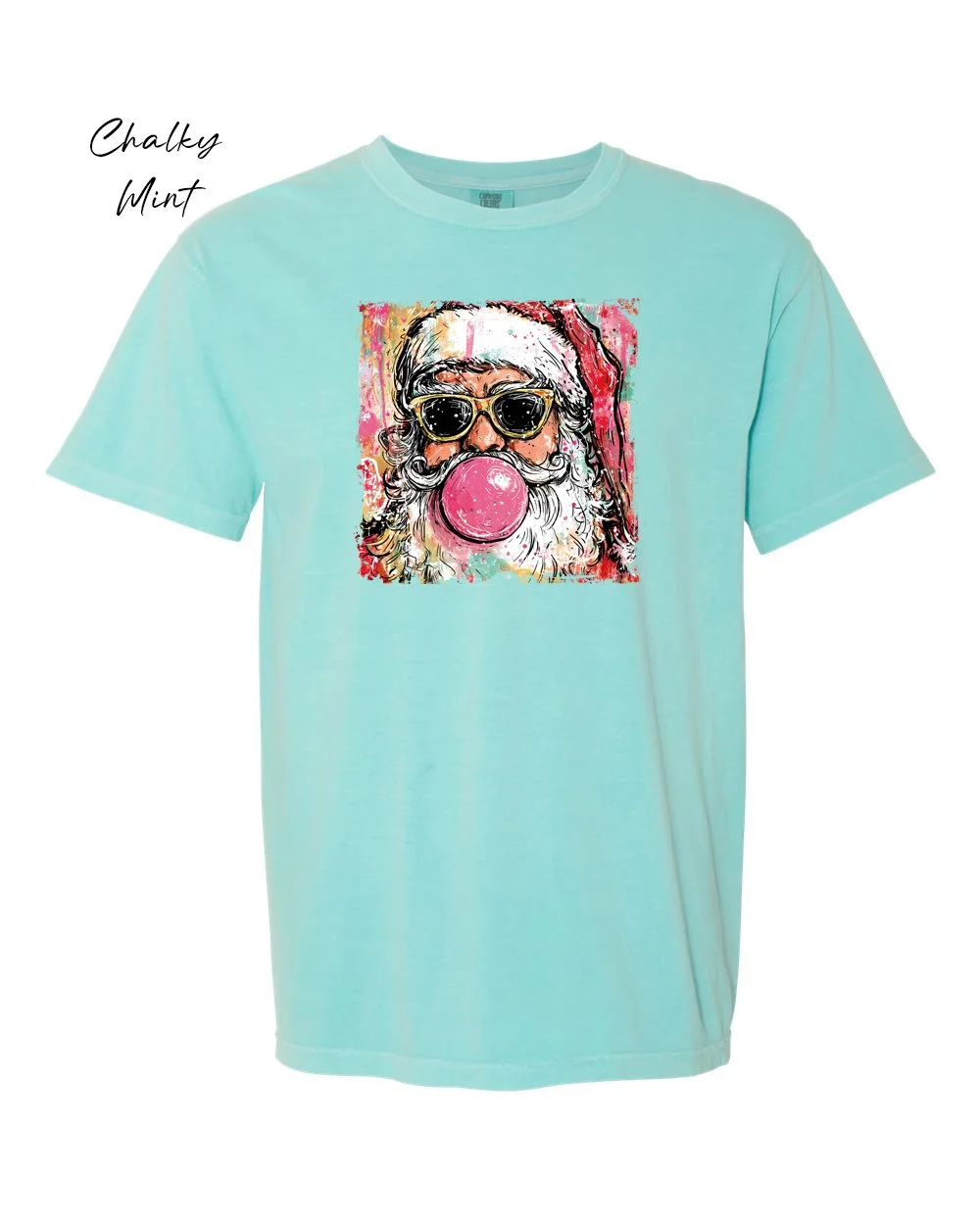 Preppy Santa on Chalky Mint tshirt.jpg