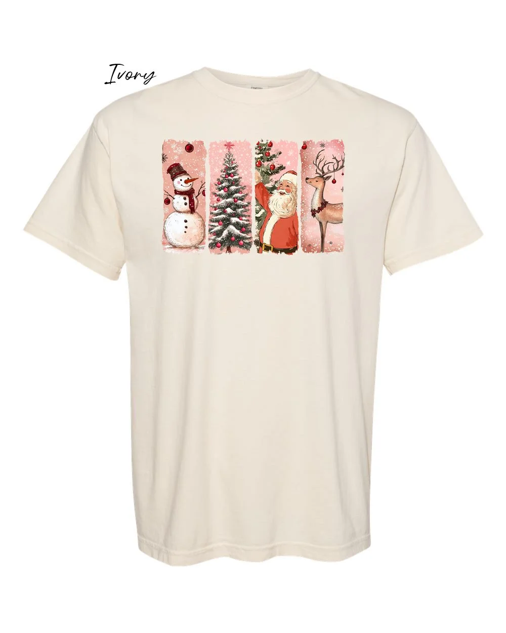 Pink Xmas Panels on Ivory tshirt.jpg