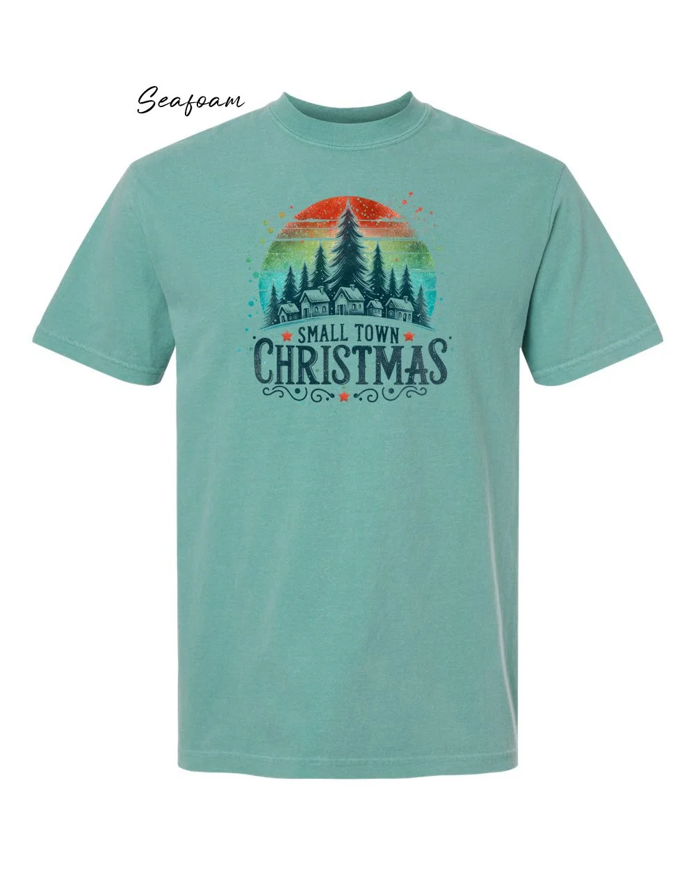 Small town Xmas on Seafoam tshirt.jpg