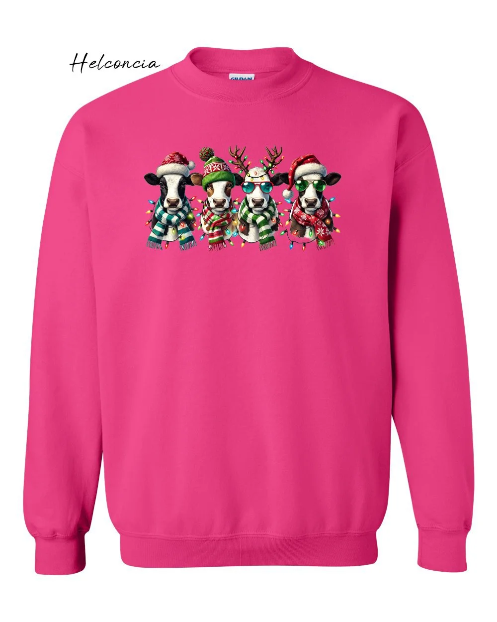 4 Xmas cows on Heloncia sweatshirt.jpg
