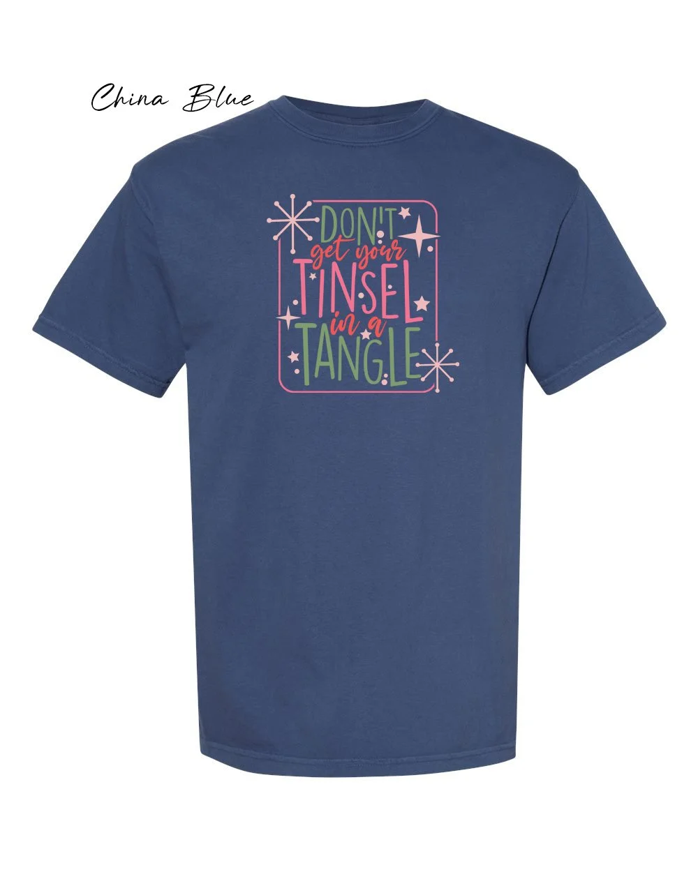 Tinsel in a Tangle on China Blue tshirt.jpg