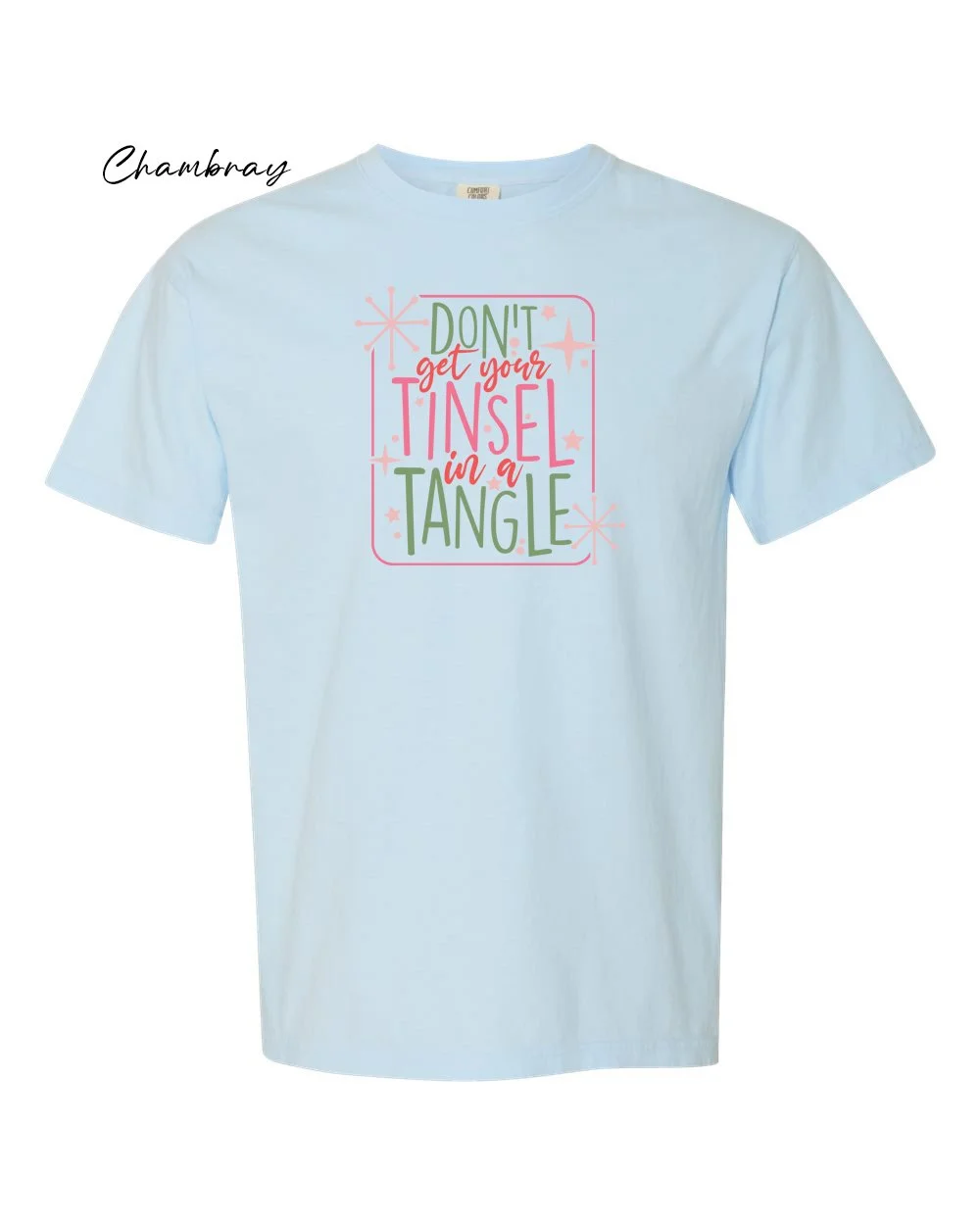 Tinsel in a Tangle on Chambray tshirt.jpg