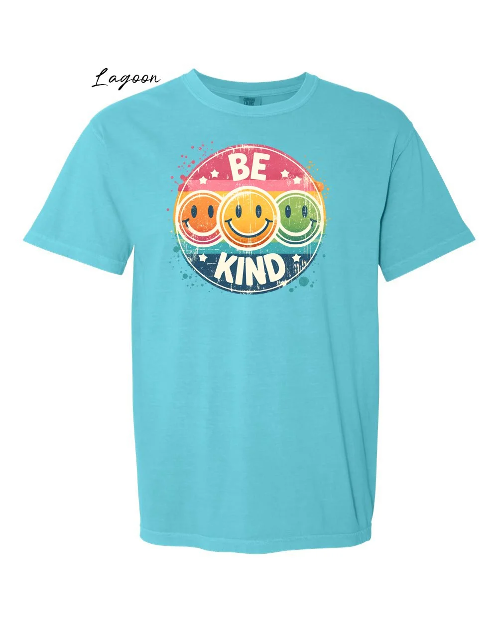 Be kind retro smiley face on Lagoon tshirt.jpg