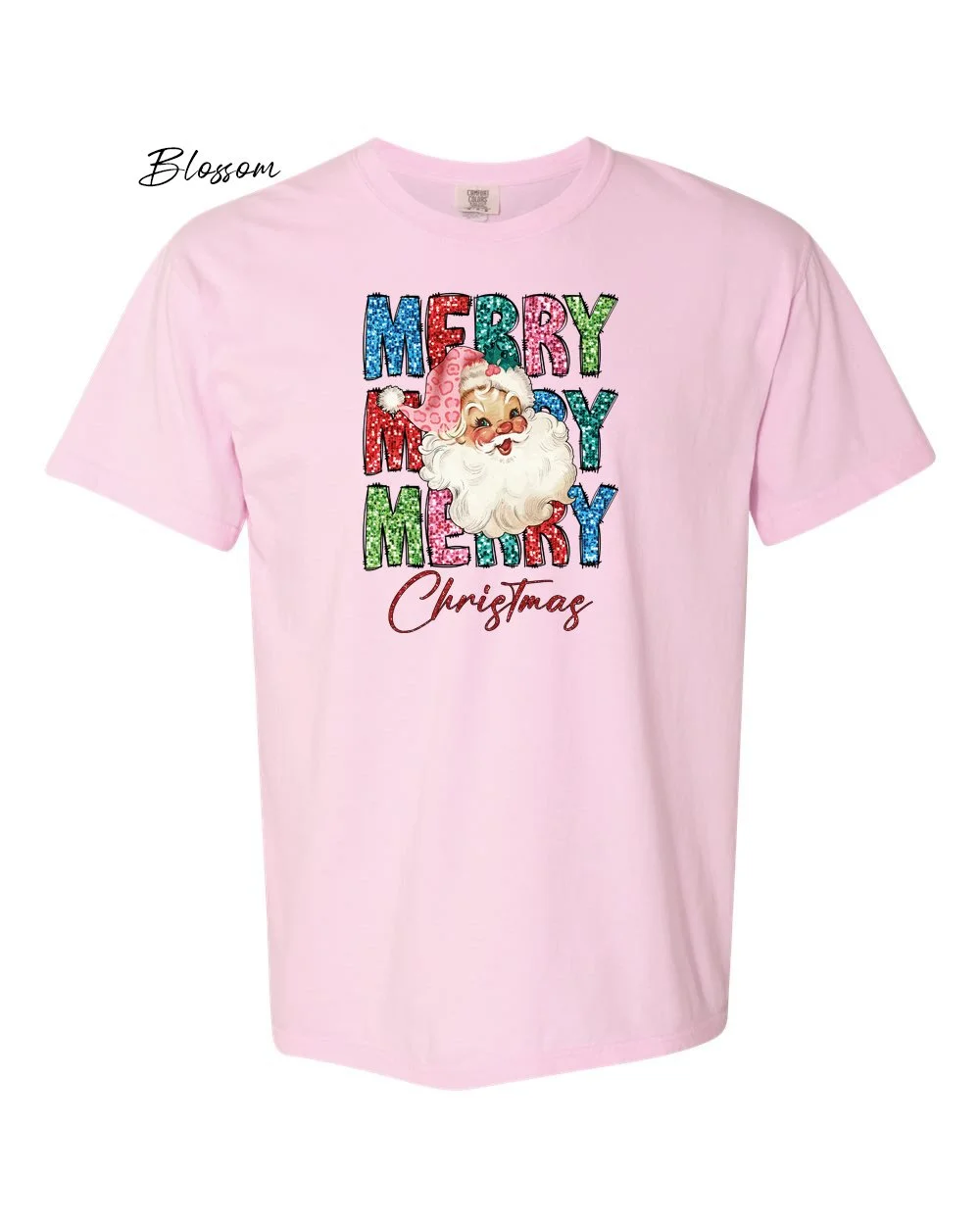 Merry Xma glitter on Blossom tshirt.jpg