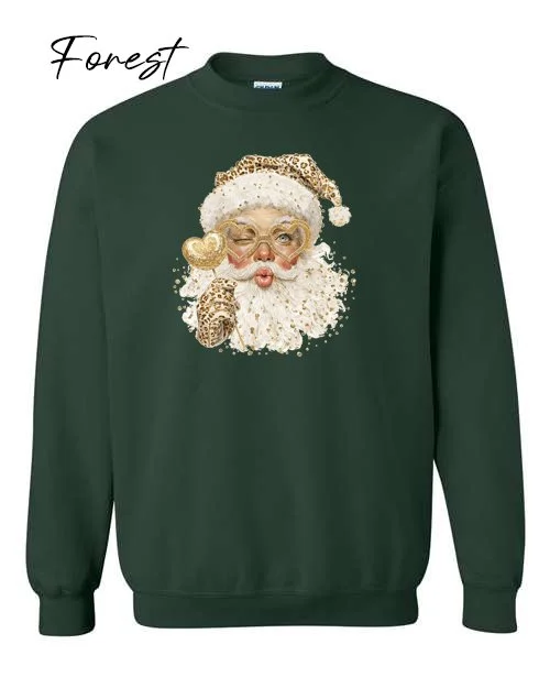 Santa Winking on Forest sweatshirt.jpg