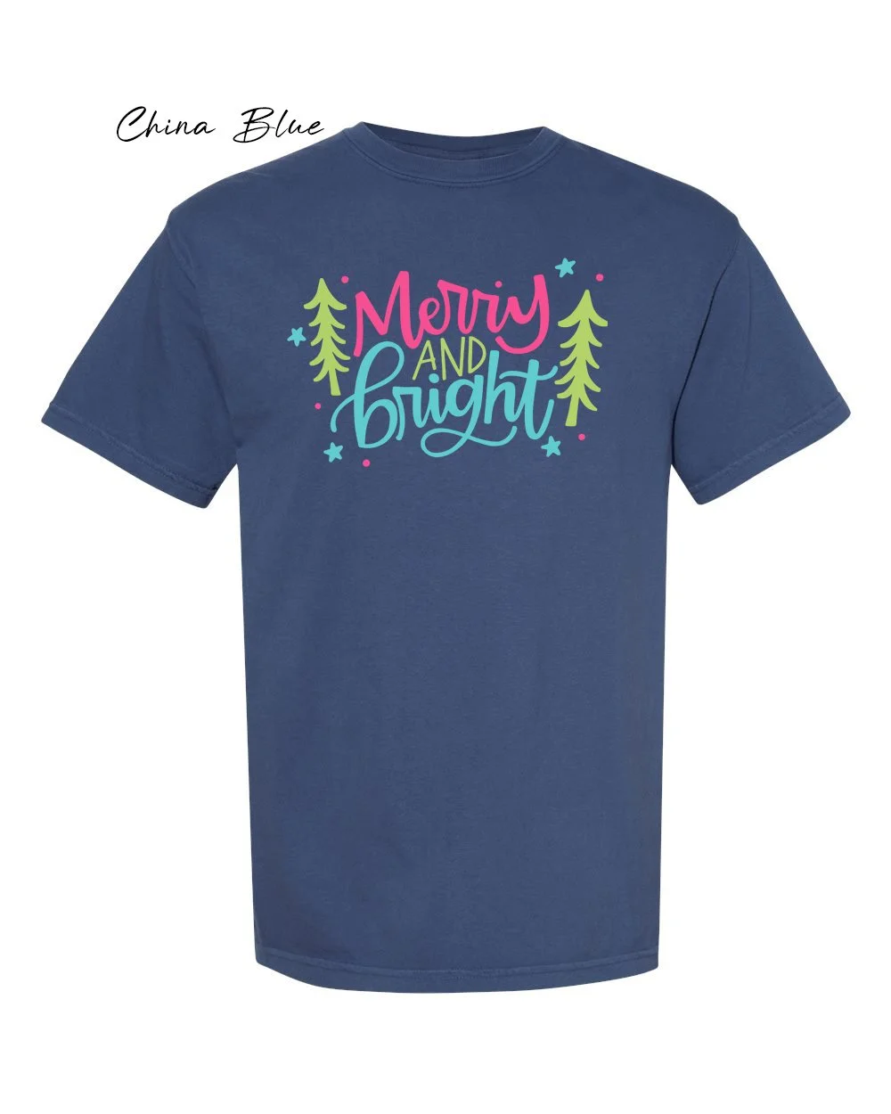 Merry & Bright on China Blue tshirt.jpg