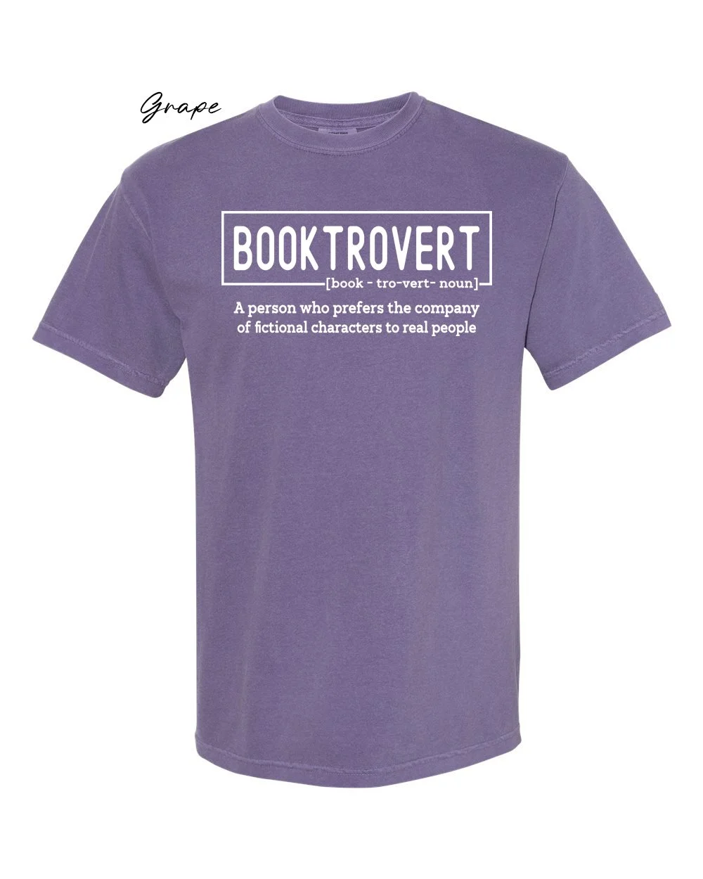 Booktrovert on Grape tshirt.jpg
