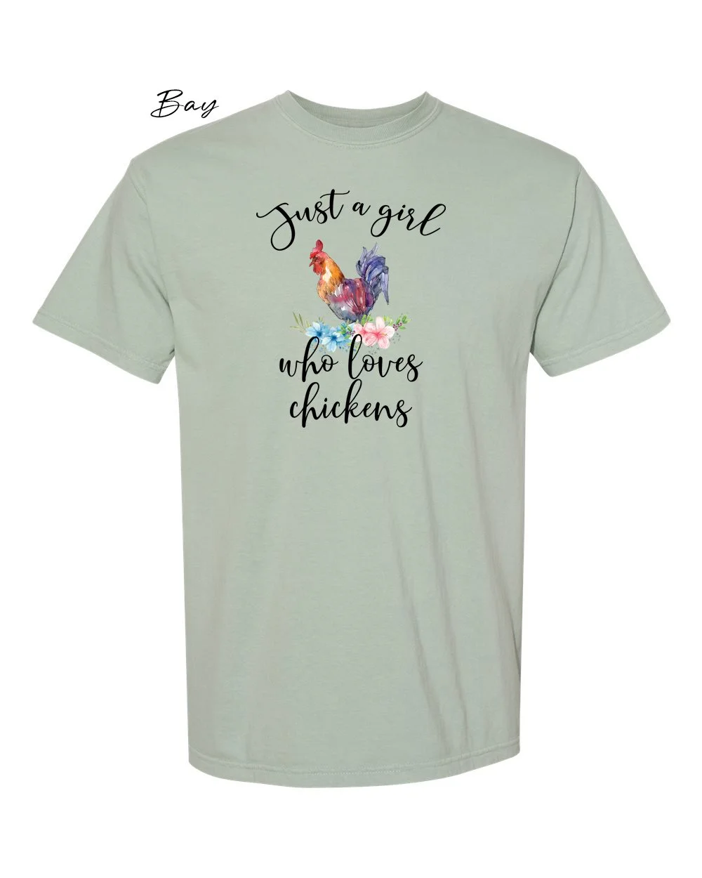 Girl who loves chickens on Bay tshirt.jpg