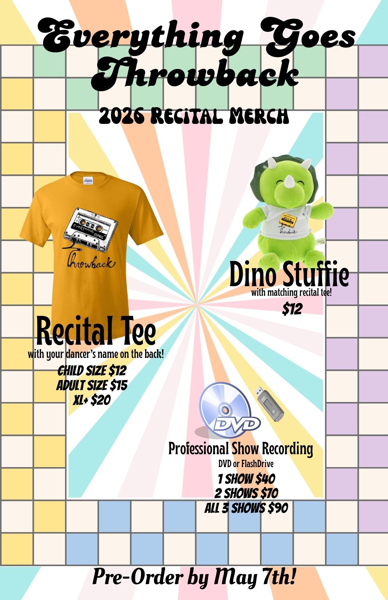 recital merchandise sale poster