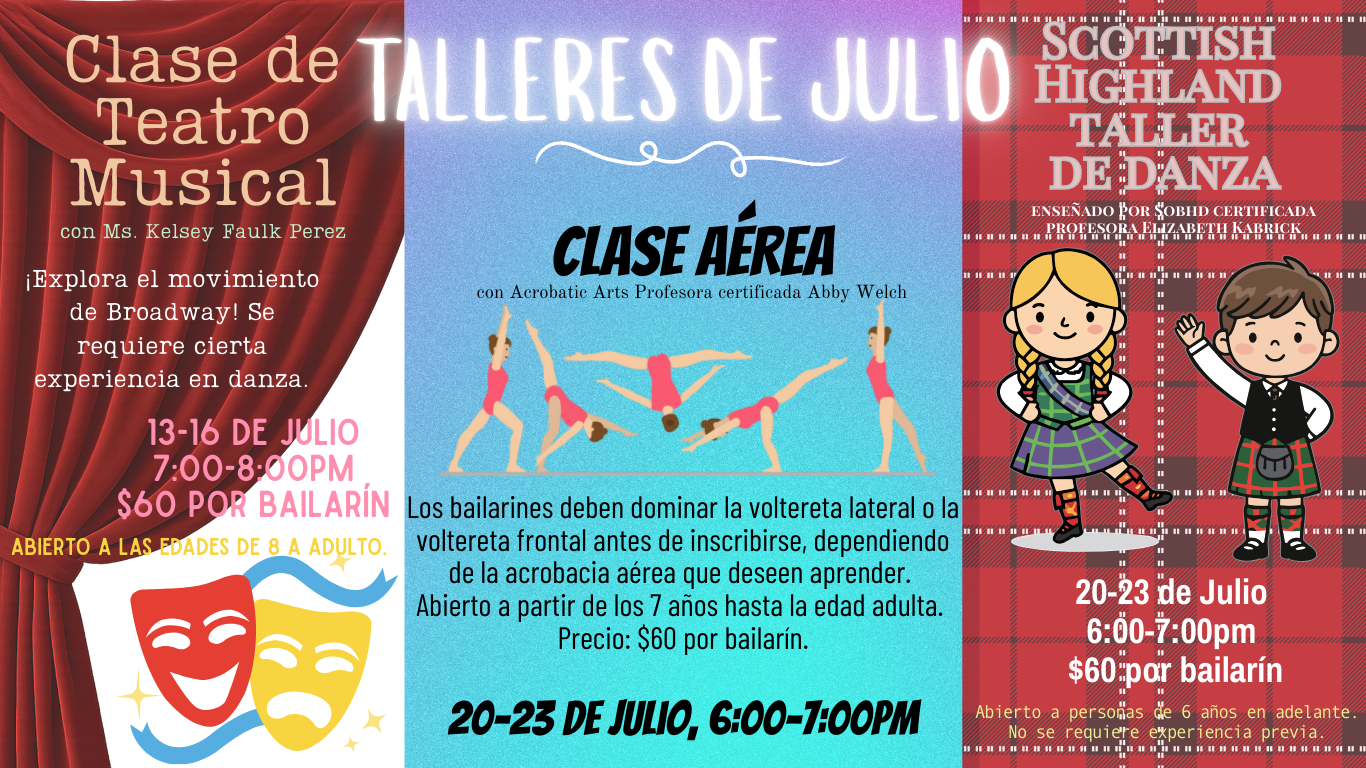 July Workshop flyer in spanish