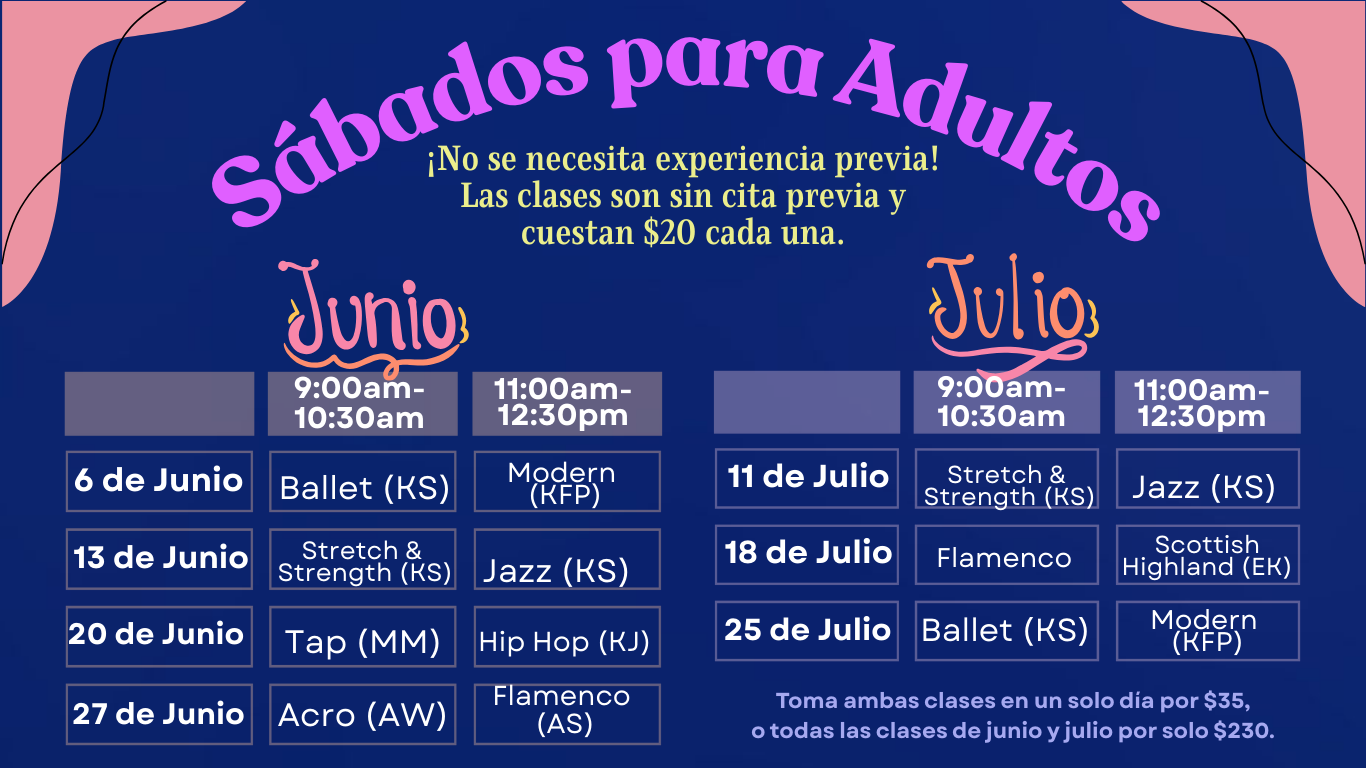 Saturdays for Adults spanish flyer